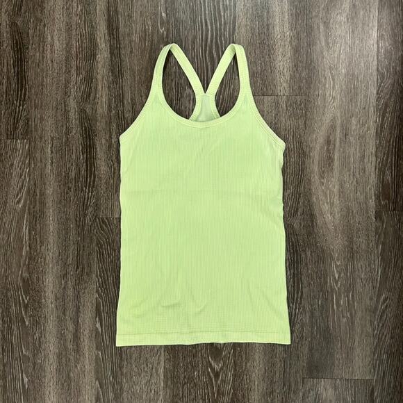 Lululemon Ebb To Street Tank Heathered Clear Mint Ribbed Seamless Racerback Top - Picture 2 of 13